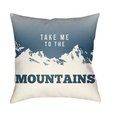ARTISTIC WEAVERS Lodge Cabin Mountain Poly Filled Pillow - Denim & Beige - 16 x 16 in. LGCB2045-1616